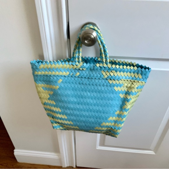 NWT Anthropologie Diamond woven Tote bag. Sky blue Adorable! See details - Picture 7 of 12